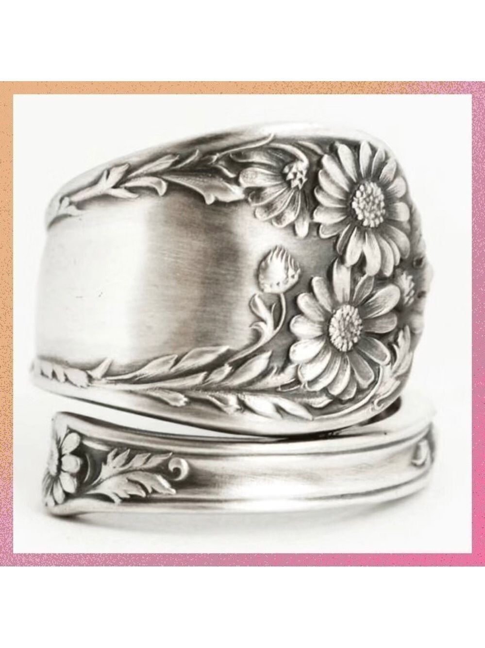Boho Daisy or Sunflower Spoon Ring #760